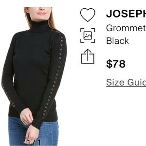 Joseph A grommet sweater, turtleneck, black